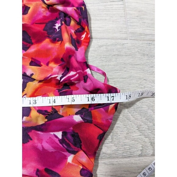 Lauren Ralph Lauren Pink and Orange Floral Midi Dress - Picture 7 of 9